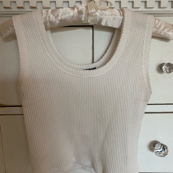 Cotton Candy LA Ribbed White Tank Top - Picture 2 of 3